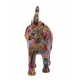 ORIGEN Grande Figurine éléphant Multicolore en résine, Collection MANDALART, H 28 cm