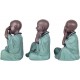 Set 3 Figurines Moines Bouddha de la Sagesse, Baby Zen, Hauteur 25 cm