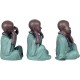 Set 3 Figurines Moines Bouddha de la Sagesse, Baby Zen, Hauteur 25 cm