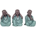 Set 3 Figurines Moines Bouddha de la Sagesse, Baby Zen, Hauteur 25 cm