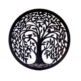 ORIGEN Déco murale Métal Arbre de vie et Saule Pleureur, Noir, Diamètre 30 cm