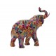 ORIGEN Grande Figurine éléphant Multicolore en résine, Collection MANDALART, H 28 cm