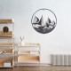 ORIGEN Déco murale Fer : Régate 5 Voiliers en métal ajouré, Noir, Diamètre 60 cm