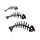 ORIGEN Déco Murale Métal : Set 3 silhouettes Poissons en arête, L 45 cm (Grand modèle)