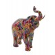ORIGEN Grande Figurine éléphant Multicolore en résine, Collection MANDALART, H 28 cm