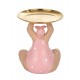 ORIGEN Figurine Baigneuse Ronde et Plateau doré, Collection Pink Bath, H 22 cm
