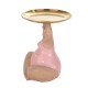 ORIGEN Figurine Baigneuse Ronde et Plateau doré, Collection Pink Bath, H 22 cm