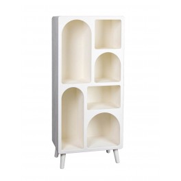 Meuble Etagère Design Contemporain, Argos, Blanc, Hauteur 135 cm