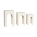 Set 3 tables Design Contemporain, Argos, Blanc, Hauteur 54 cm (Grande)
