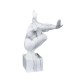 Statue Résine contemporaine Homme : Equilibre, Blanc marbré, L 49 cm