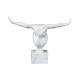Statue Résine contemporaine Homme : Equilibre, Blanc marbré, L 49 cm