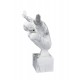 Statue Résine contemporaine Homme : Equilibre, Blanc marbré, L 49 cm