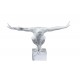 Statue Résine contemporaine Homme : Equilibre, Blanc marbré, L 49 cm