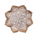 Plateau Zen Mandala Floral, Bois de manguier et Résine, L 22 cm