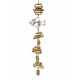 SIGNES GRIMALT Suspension Marine : Poisson blanc, Bois flotté et Cloches en laiton, 65 x 16 x 10 cm
