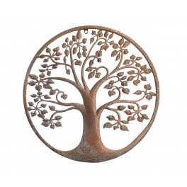 Déco murale fer : Arbre de vie, Anthracite & marron, Mod 5, H 60 cm