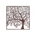 Déco murale Arbre de vie, Feuilles stylisées et Ton rouille, H 70 cm