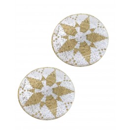 Ensemble 2 Sets de Table Rond 100% Fibres Naturelles et Corde tressée, Diamètre 38 cm