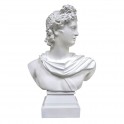 Statue Résine Mythologie : Buste Apollon, Blanc, Hauteur 40 cm