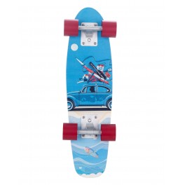 Déco murale Bois : Planche de Skateboard vintage, Mod Rouge, H 80 cm