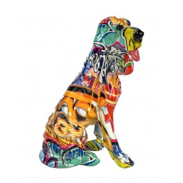 Statue Résine Chien Design : Le Boxer, Collection Graffiti, H 20 cm