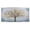 Tableau Arbre de vie, Effet Froissement, Marron et Doré, L 60 cm