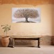 Tableau Arbre de vie, Effet Projection, Marron et Rose, L 120 x 60 cm