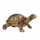 SIGNES GRIMALT Grand Tortue terrestre en résine, Modèle Dorée, Longueur 26 cm.