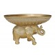 SIGNES GRIMALT Décoration Résine : Eléphant doré et Plateau Vide-Poche, Collection Glory, Longueur 29 cm
