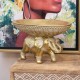SIGNES GRIMALT Décoration Résine : Eléphant doré et Plateau Vide-Poche, Collection Glory, Longueur 29 cm