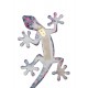 Set 2 Geckos Muraux Multicolores, Série Kolor 2, H 20,5 cm
