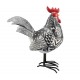 SIGNES GRIMALT Figurine Métal & Résine : Coq rétro, Noir et Blanc, H 22 cm