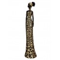 Statuette Africaine en pagne kita & Cruche 2, Collection Ethnik, H 42 cm