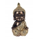 Statuette Bouddha XL : Modèle White & Gold, H 51 cm