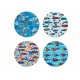 Set 4 Sous-bocks en céramique, Thème Olives, Diamètre 11 cm