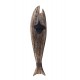 Déco murale marine : Décapsuleur Poisson XL en bois vieilli, Marron foncé, H 46 cm