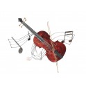 Déco murale : Violon, partition et archet, Métal coloré Burst, H 70 cm