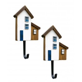 SIGNES GRIMALT Set 2 Patères individuelles, Maisons de pêcheurs, large crochet, Hauteur 20,5 cm