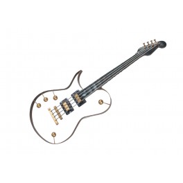 Déco murale : Guitare électrique et micros dorés, Métal Burst, H 80 cm