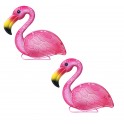 Grand Photophore Flamant Rose, Métal et Verre, L 28 cm