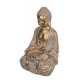 Statue Bouddha Rieur Chinois XL, Anthracite et Doré, H 51 cm