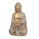 Bouddha et Bougeoir, Kanchana et Fleurs de Lotus dorées, H 18,5 cm