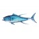 Déco Murale Métal et Verre : Grand Thon Bleu Outremer, Longueur 88 cm