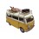 Van Combi Miniature Vintage en métal, Guitare, Surf et Voyage, L 25 cm