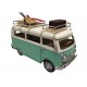 Van Combi Miniature Vintage en métal, Guitare, Surf et Voyage, L 25 cm