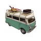 Van Combi Miniature Vintage en métal, Guitare, Surf et Voyage, L 25 cm