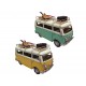 Van Combi Miniature Vintage en métal, Guitare, Surf et Voyage, L 25 cm