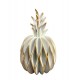 SIGNES GRIMALT Fruit décoratif : Ananas stylisé en résine, Blanc et Doré, Hauteur 27 cm