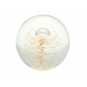 Sphère en Verre Sulfure et Presse Papier, Tourbillon doré, Diam 9 cm