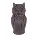 Grand Hibou Marron en résine, Aspect Sculpture Bois, Hauteur 47 cm